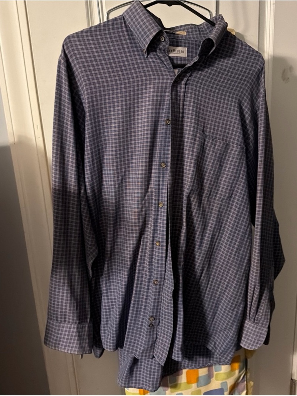 Men's Blue Check Button-Down Shirt